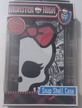 monster high pink, black & white snap shell case for iPhone 4/4s